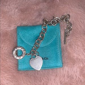 Tiffany&Co. heart charm chain bracelet